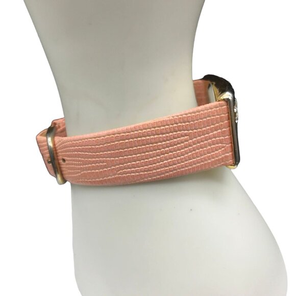 Pierre Ricci Womens Quartz Watch With Pink Leather Strap & Crystal Accents New B - Picture 5 of 9